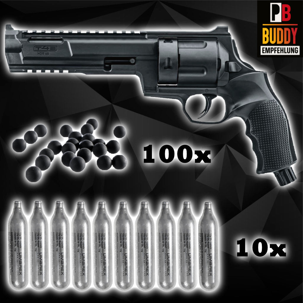 Umarex T4E HDR68 marker savings package incl. - 10x Co2 - 100 rubber balls