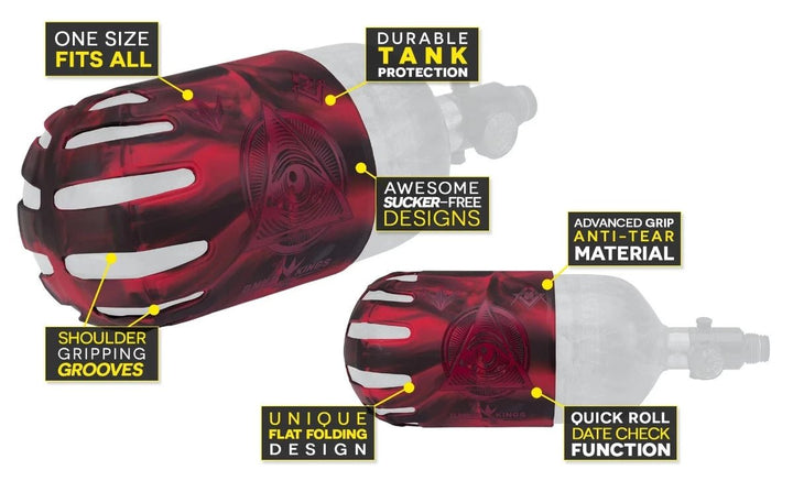 Bunkerkings Knuckle B Tank Cover - Conspiracy Red - Paintball Buddy