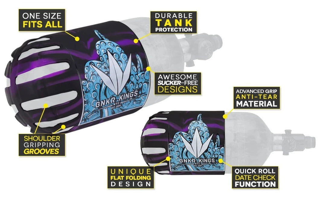 Bunkerkings Knuckle B Tank Cover - Tentacles Purple - Paintball Buddy