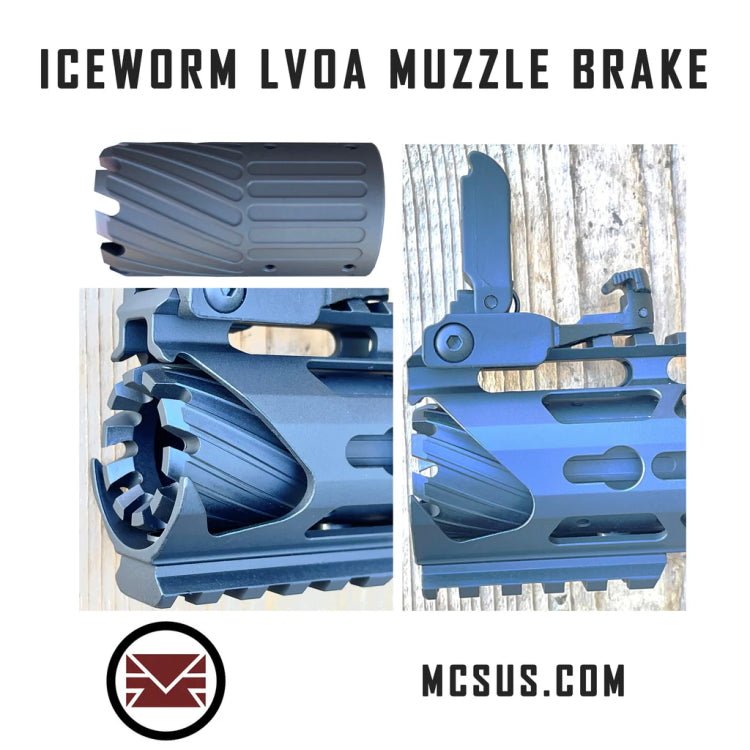 MCS LVOA Adjustable Muzzle Brake 7/8" Iceworm - Schwarz - Paintball Buddy