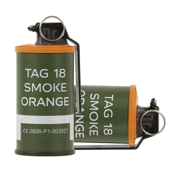 Taginn Tag - 18 Paintball Rauchgranate mit Kipphebel - Orange - Paintball Buddy