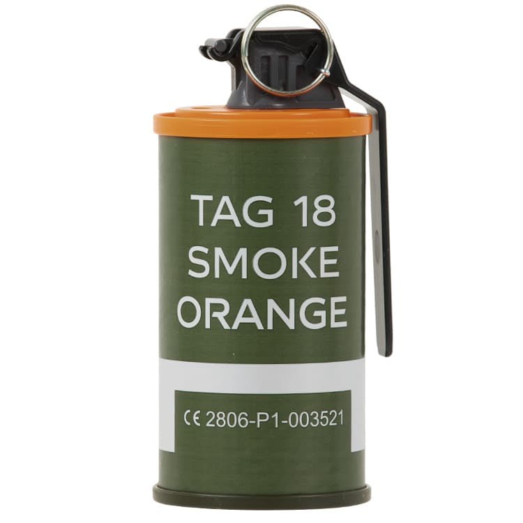 Taginn Tag - 18 Paintball Rauchgranate mit Kipphebel - Orange - Paintball Buddy
