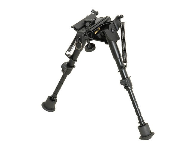 Verstellbares 6 - stufiges Zweibein mit Ris - mount - Adapter - Schwarz - Paintball Buddy