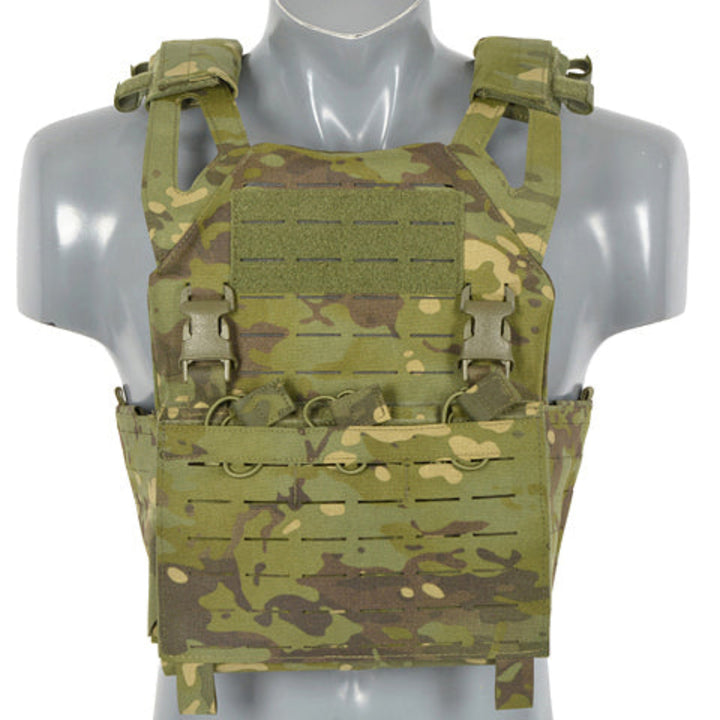Laser-Cut Recon Plate Carrier inkl AR15 AK Mag Pouches - Multicam Tropic