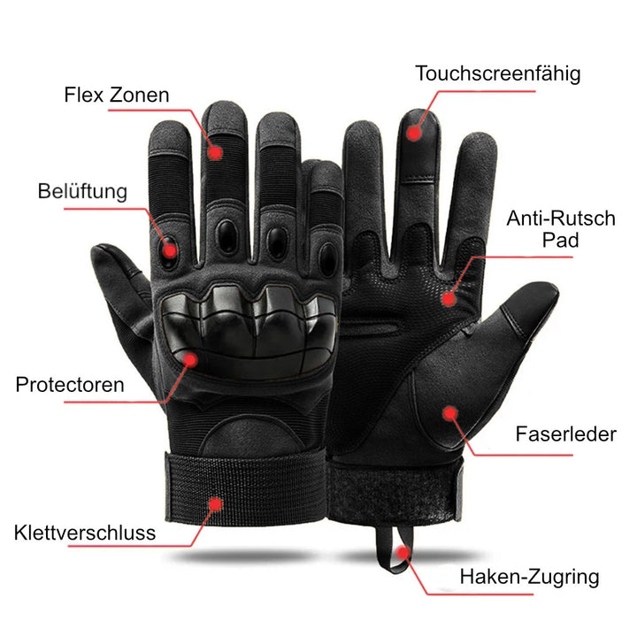 Tactical Combat Gloves Touchscreen Compatible - Black 