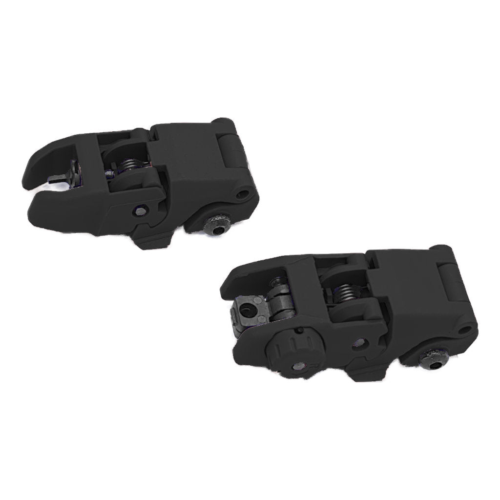 Tactical Flip up Sights Polymer - Front and Rear Set - Schwarz