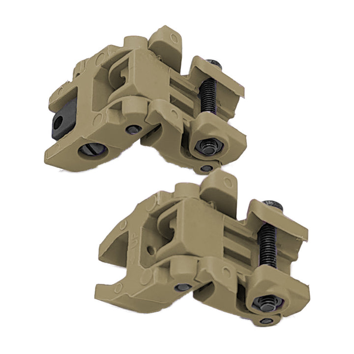 Tactical Flip up Sights Polymer - Front and Rear Set - Tan