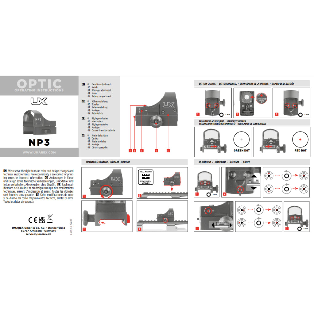 Umarex Nano Point 3 Red Dot Sight - Schwarz