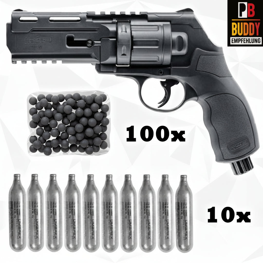 Umarex T4E HDR50 Gen2 Home Defense Markierer Set inkl. 10x Co2 und 100 Rubberballs - Schwarz