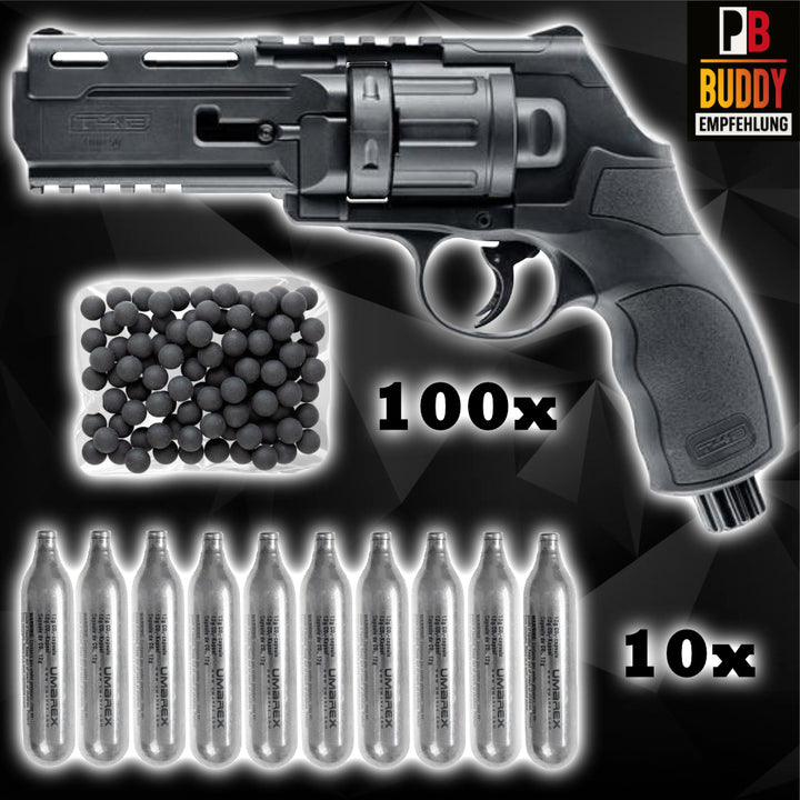 Umarex T4E HDR50 Gen2 Home Defense Markierer Set inkl. 10x Co2 und 100 Rubberballs - Schwarz