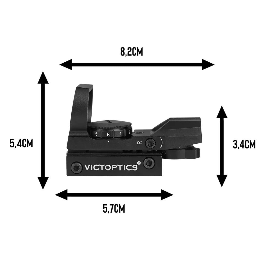 Tactical Red Dot Sight 4x Reticle - Black