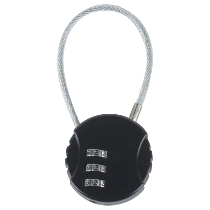 Zahlenschloss mit Drahtseilverschluss - schwarz