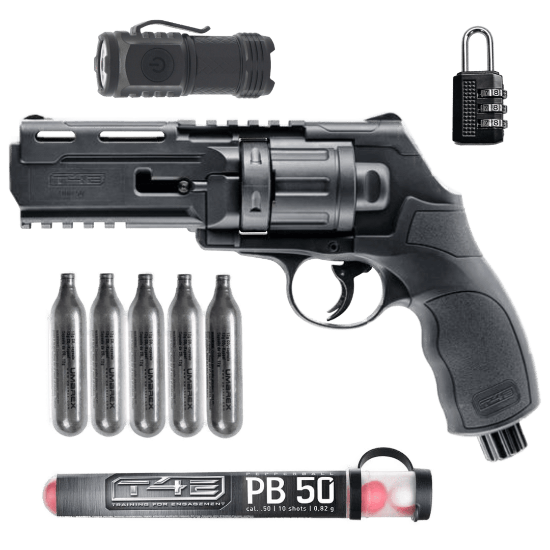 All inklusiv Home Defense Set Revolver Pepperballs - Schwarz
