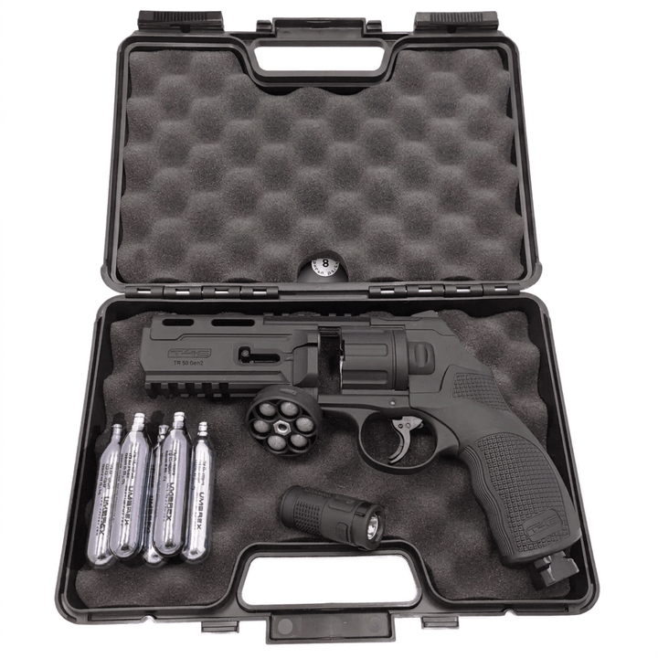 All inklusiv Home Defense Set Revolver Polyballs - Schwarz