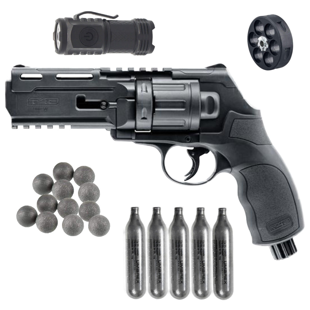 All inklusiv Home Defense Set Revolver Rubber - Stahl - Schwarz - Paintball Buddy