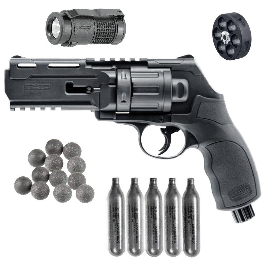 All inklusiv Home Defense Set Revolver Rubber - Stahl - Schwarz - Paintball Buddy
