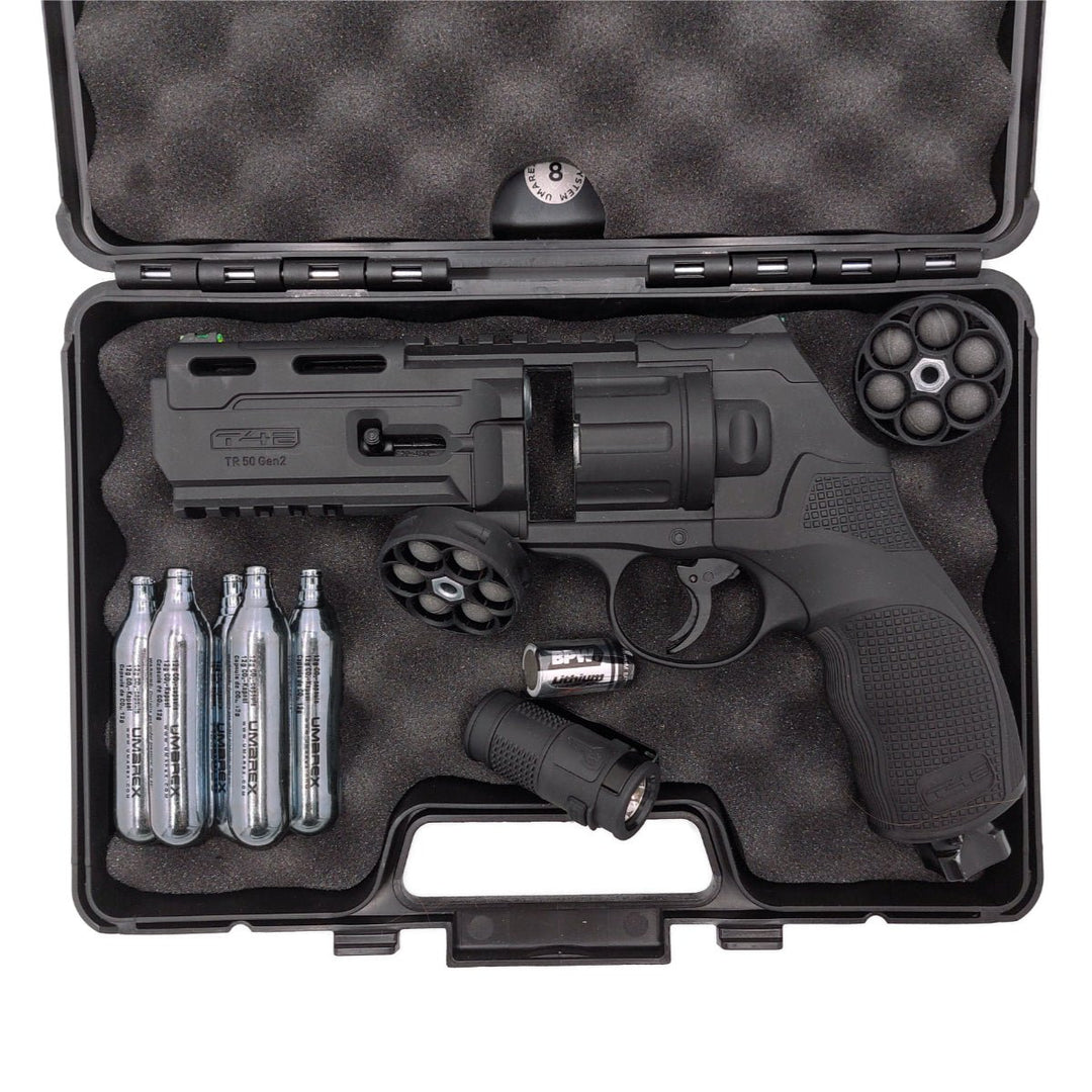 All inklusiv Home Defense Set Revolver Rubber - Stahl - Schwarz - Paintball Buddy