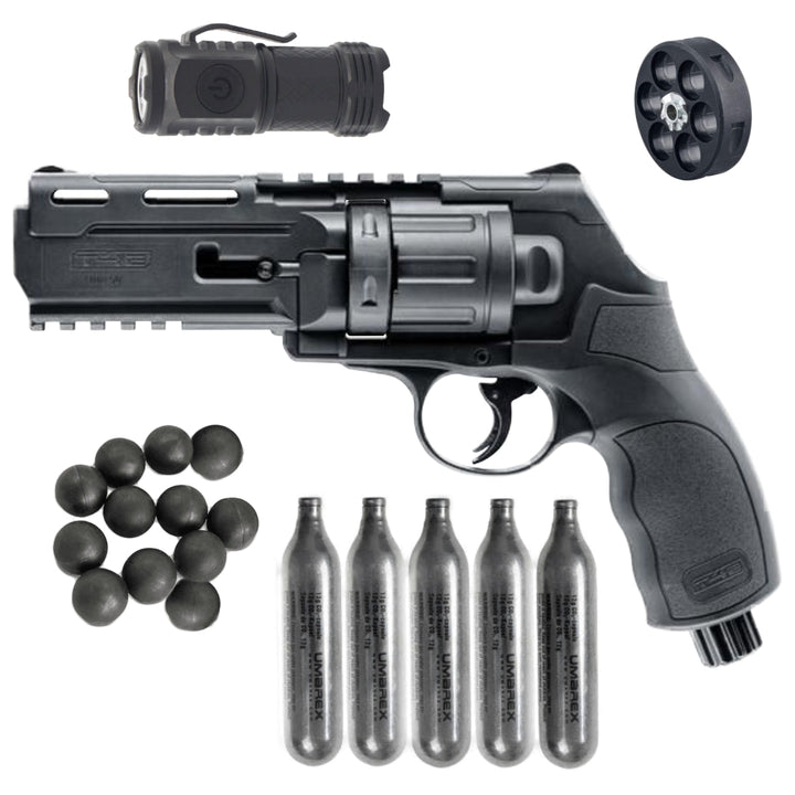 All inklusiv Home Defense Set Revolver Rubberballs - Schwarz - Paintball Buddy