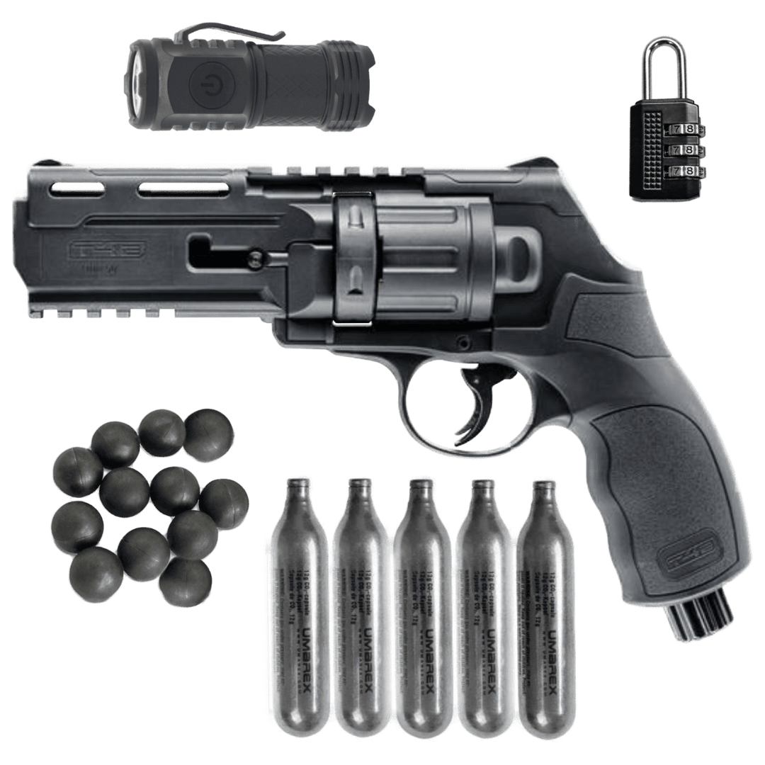 All inklusiv Home Defense Set Revolver Rubberballs - Schwarz