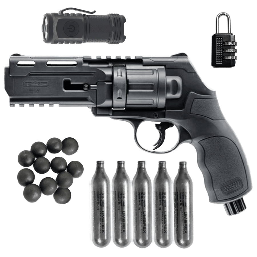 All inklusiv Home Defense Set Revolver Rubberballs - Schwarz