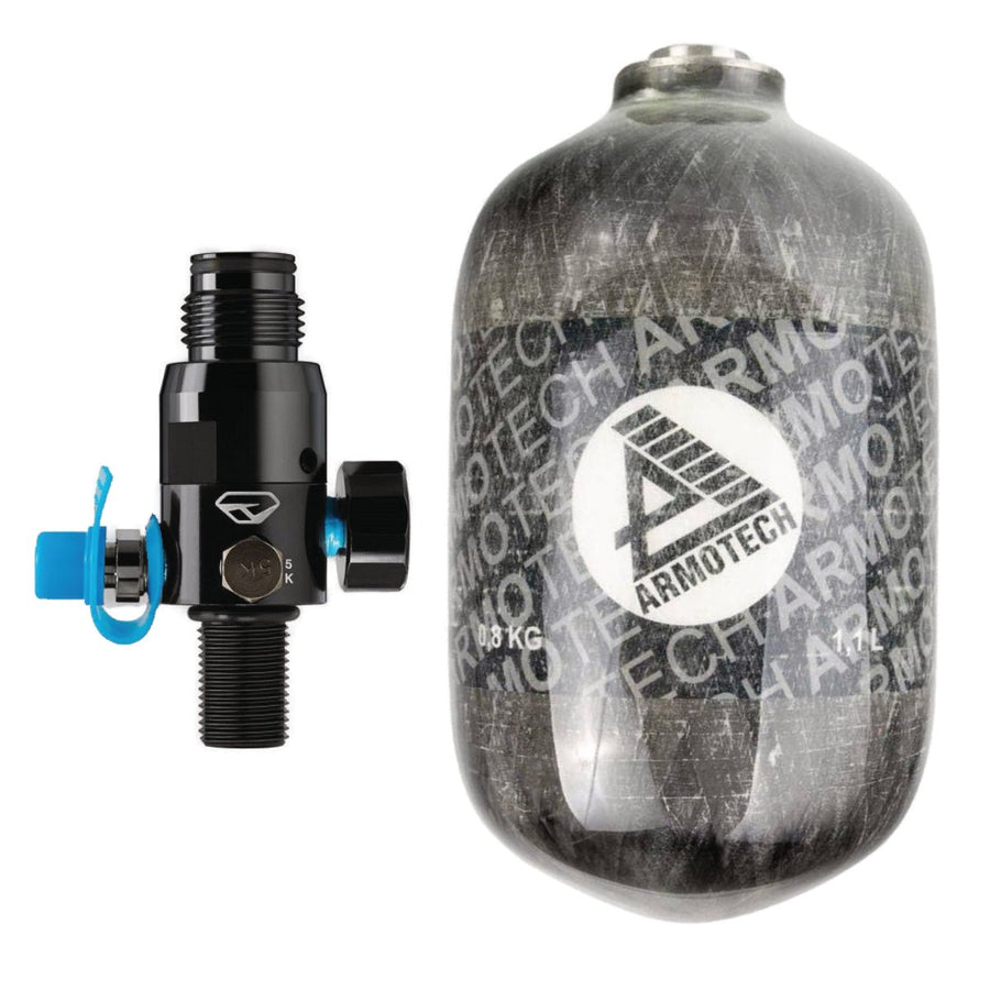 Armotech HP System 300 Bar 1,1 Liter + Dye Throttle Reg - Paintball Buddy