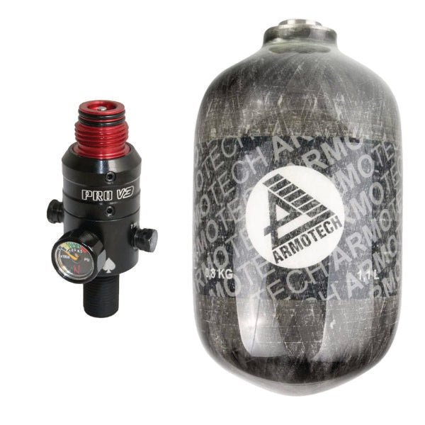 Armotech HP System 300 Bar 1,1 Liter + Ninja V3 Pro Regulator - Paintball Buddy