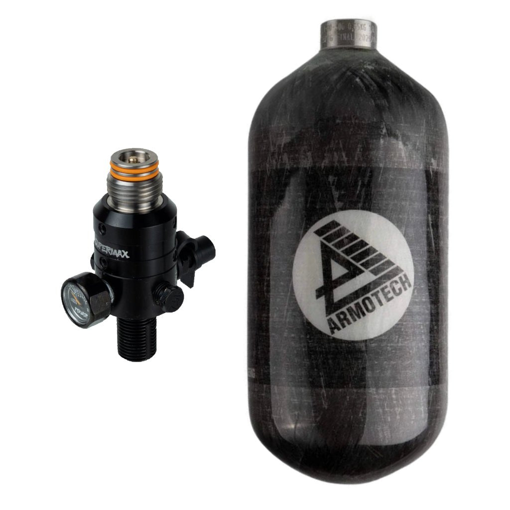 Armotech Supralite HP System 300 Bar 1,1Liter (650g) + PowAir Supermax Titan Pro 300 Bar - Paintball Buddy