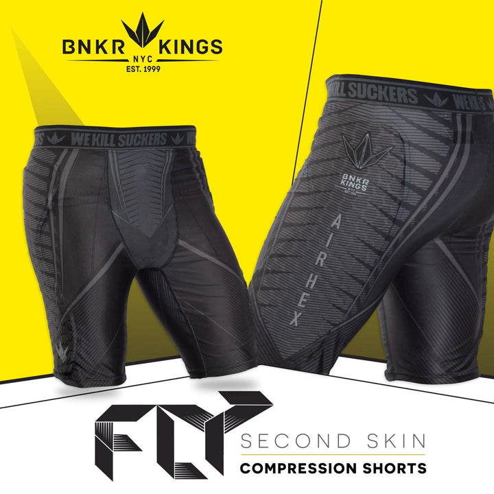 Bunkerkings Fly Compression Shorts - Schwarz - Paintball Buddy