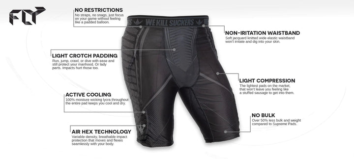 Bunkerkings Fly Compression Shorts - Schwarz - Paintball Buddy