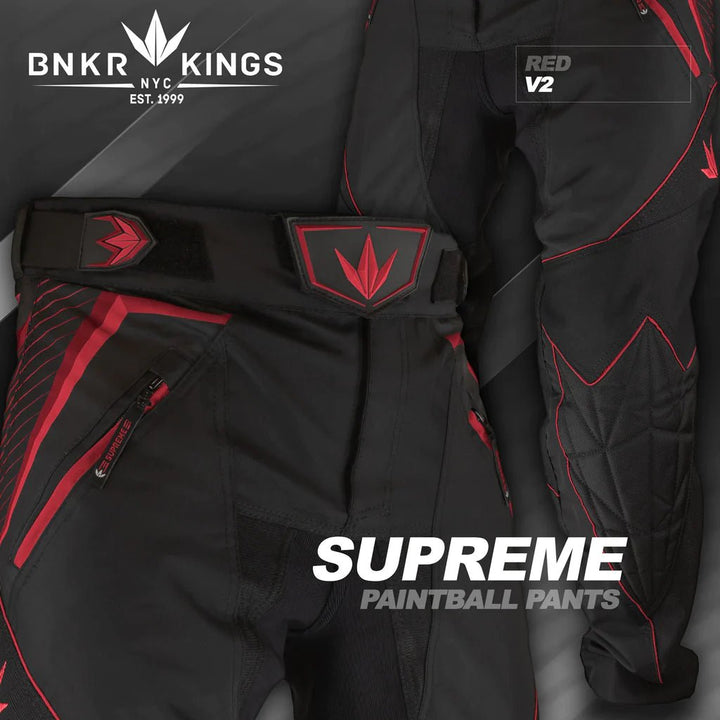 Bunkerkings V2 Supreme Pants - Schwarz, Rot - Paintball Buddy