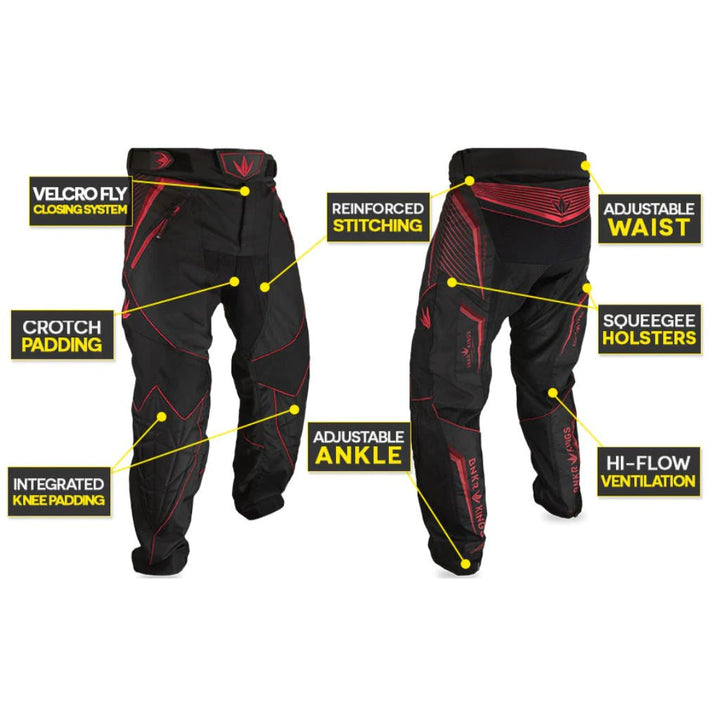 Bunkerkings V2 Supreme Pants - Schwarz, Rot - Paintball Buddy