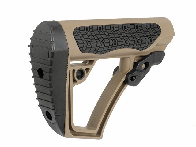 Collapsible Buttstock Milspec Airsoft/Paintball - Tan - Paintball Buddy