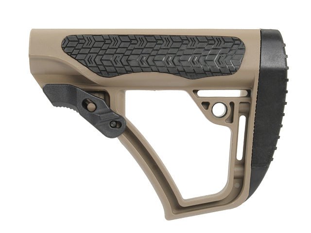 Collapsible Buttstock Milspec Airsoft/Paintball - Tan - Paintball Buddy