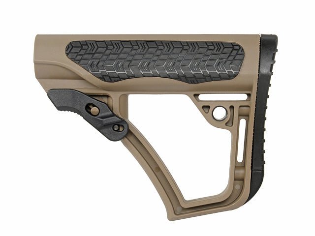 Collapsible Buttstock Milspec Airsoft/Paintball - Tan - Paintball Buddy