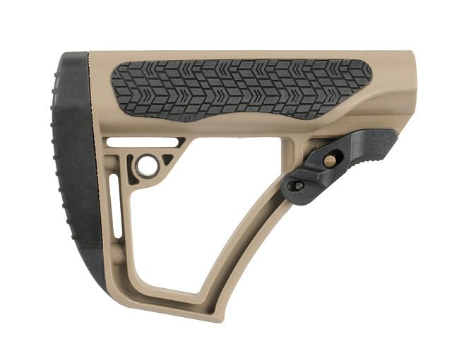 Collapsible Buttstock Milspec Airsoft/Paintball - Tan - Paintball Buddy