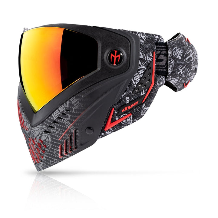 DYE i5 IM Shields Thermal Paintball Maske - Schwarz Rot - Paintball Buddy