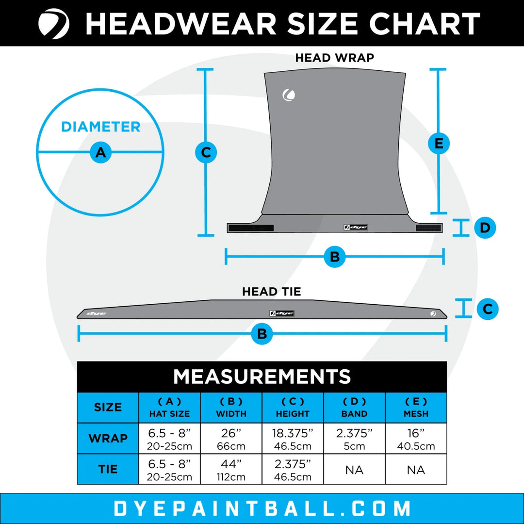 Dye X HALO Headtie - Concept Black/Cyan - Paintball Buddy