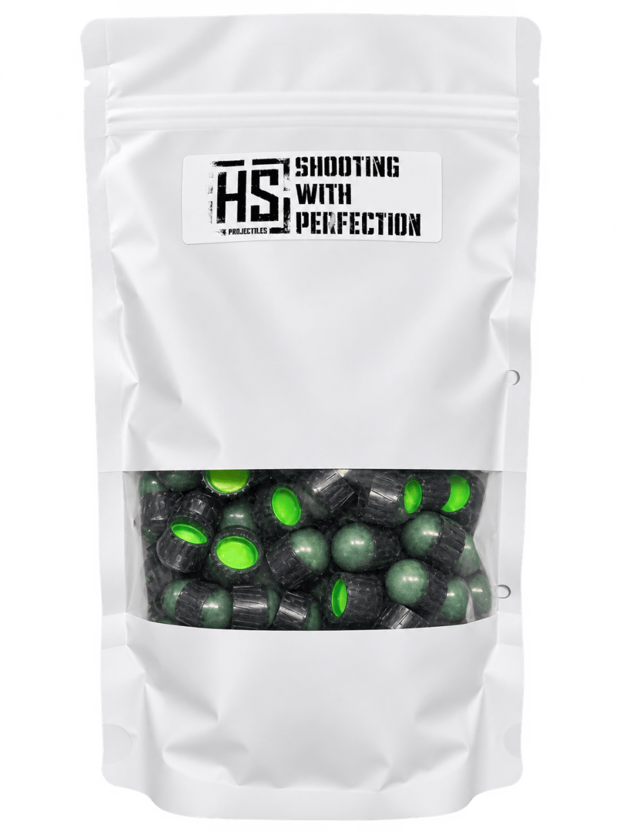 HS Projectiles Paintball Scharfschützen Munition 200er Beutel oder 600er Karton – Grün/Grün