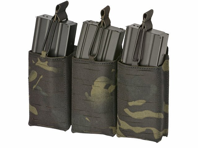 Laser - Cut Panel mit 3 AR15 Magazintaschen - Multicam Black - Paintball Buddy