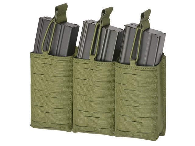 Laser - Cut Panel mit 3 AR15 Magazintaschen - Olive - Paintball Buddy