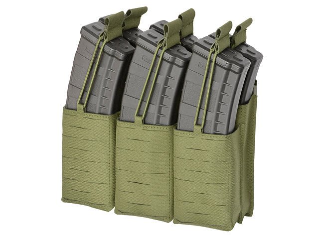 Laser - Cut Panel mit 6 AR15/AK Magazintaschen - Olive - Paintball Buddy
