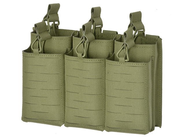 Laser - Cut Panel mit 6 AR15/AK Magazintaschen - Olive - Paintball Buddy