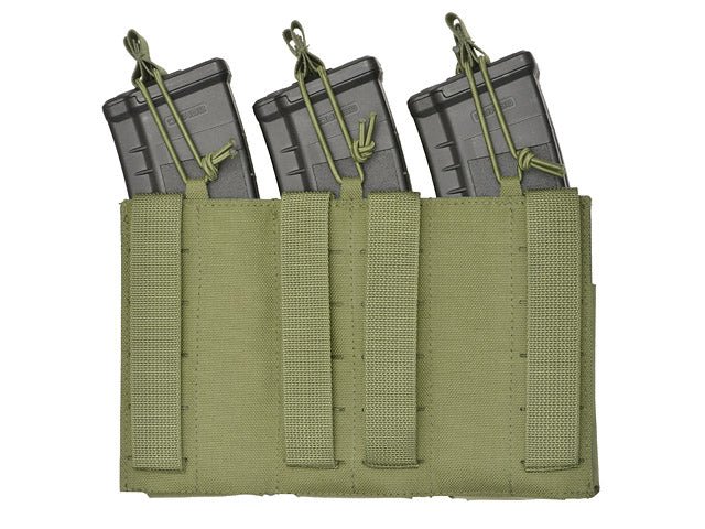 Laser - Cut Panel mit 6 AR15/AK Magazintaschen - Olive - Paintball Buddy