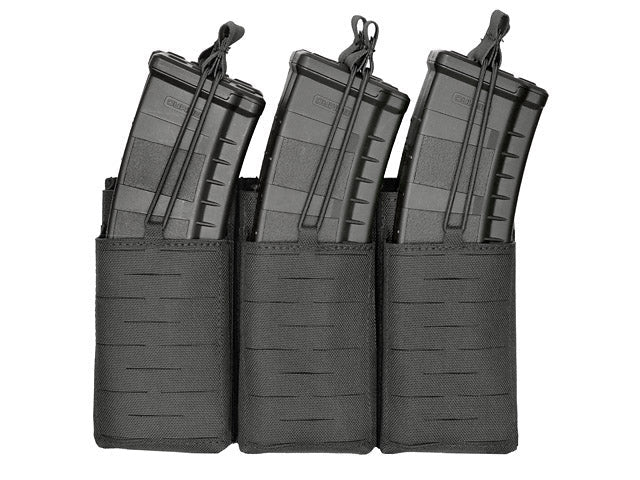 Laser - Cut Panel mit 6 AR15/AK Magazintaschen - Schwarz - Paintball Buddy