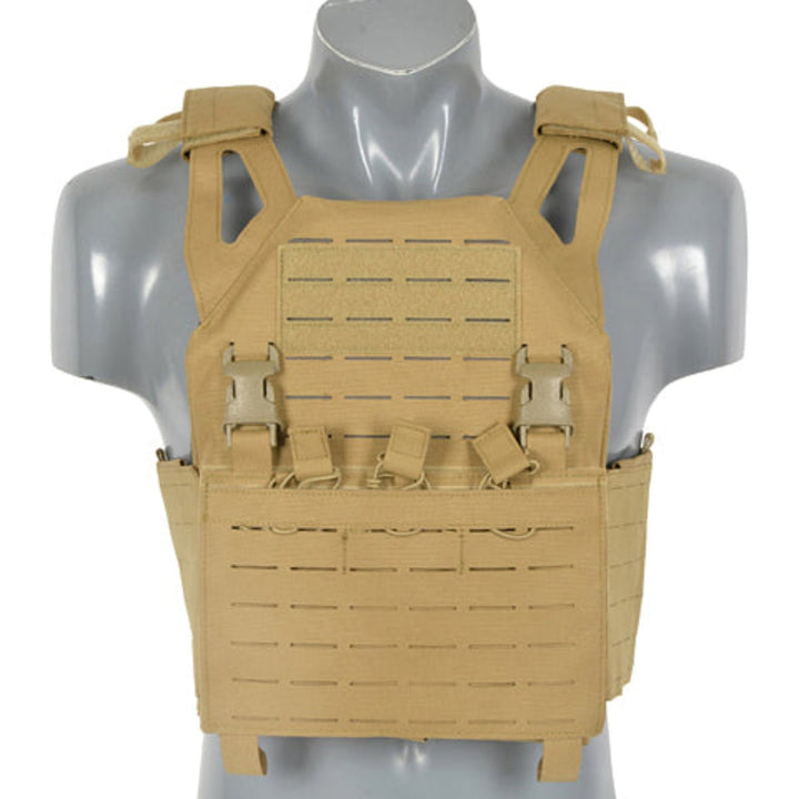 Laser - Cut Recon Plate Carrier inkl AR15 AK Mag Pouches - Coyote - Paintball Buddy
