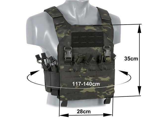 Laser - Cut Recon Plate Carrier inkl AR15 AK Mag Pouches - Multicam Black - Paintball Buddy