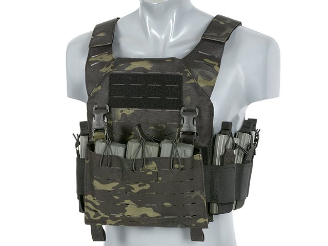 Laser - Cut Recon Plate Carrier inkl AR15 AK Mag Pouches - Multicam Black - Paintball Buddy