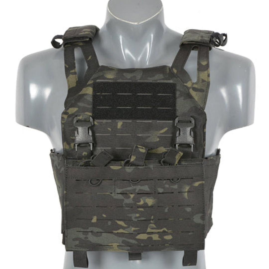 Laser - Cut Recon Plate Carrier inkl AR15 AK Mag Pouches - Multicam Black - Paintball Buddy