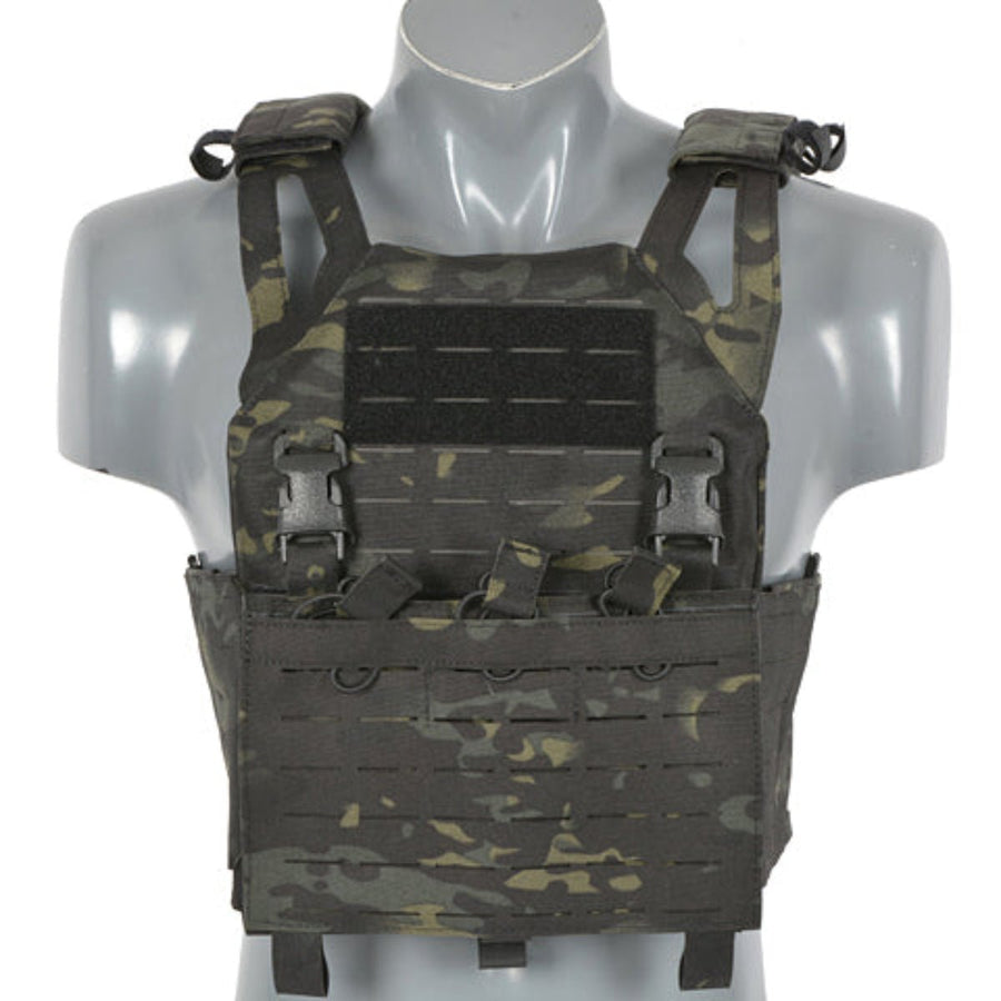 Laser - Cut Recon Plate Carrier inkl AR15 AK Mag Pouches - Multicam Black - Paintball Buddy