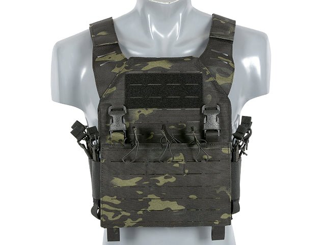 Laser - Cut Recon Plate Carrier inkl AR15 AK Mag Pouches - Multicam Black - Paintball Buddy